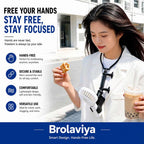 BROLAVIYA® Silicone Neck Clip Holder Mount, Hands-Free Wearable Neck Stand with Adjustable Clamp, Universal Chest Mount with 1/4 Head for Vlogging, Recording, Live Streaming, Reading, DIY & Travel