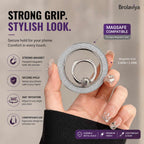 BROLAVIYA® Magnetic Phone Ring Holder Grip, Ultra Slim Metal Finger Ring Stand with 360° Rotation, Strong Magnet, Kickstand for iPhone 16/15/14/13/12 Series & Magnetic Compatible Cases, Silver