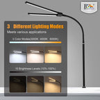BROLAVIYA® Overhead LED 2 Head Dimmable Desk Lamp Extra-Long Height Light with Multi-Angle - Image 5