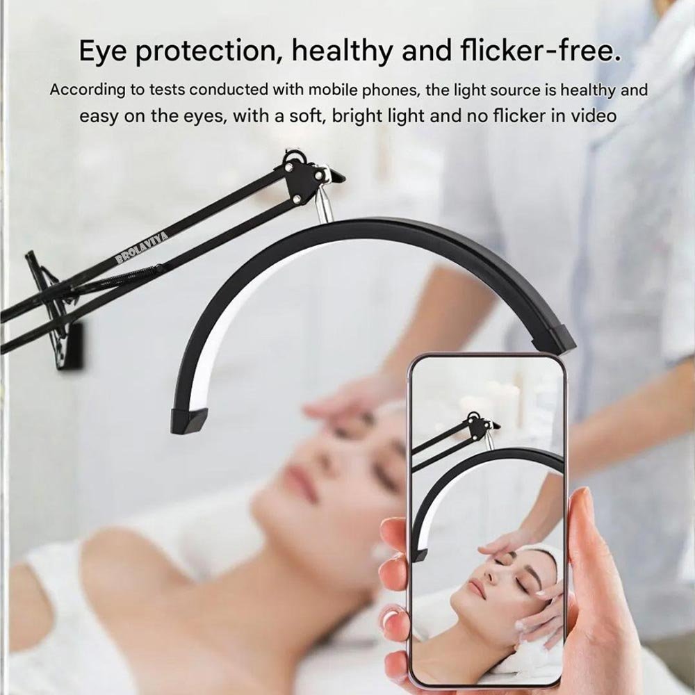 BROLAVIYA® 16 inch Half Moon Tabletop Lamp Light with 3 Axis Swing Metal Arm Stand, 3 Ligh - Image 5