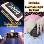 BROLAVIYA® Two-Sided Selfie Light 129 Beams 2000mAh CRI 96+ Rechargeable Cell Phone Fill L - Image 5