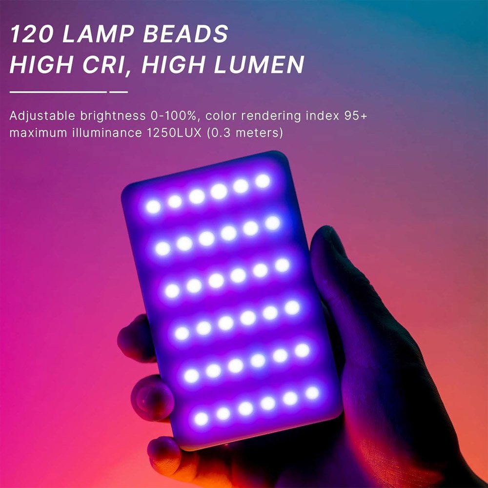 BROLAVIYA® LED Video Camera Full Color RGB Lights,1800mAh Rechargeable, Dimmable with 3 Co - Image 5