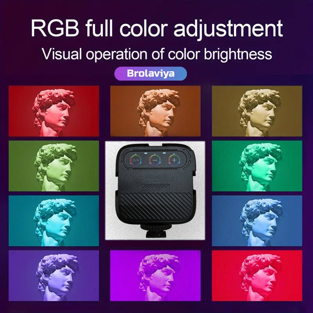 BROLAVIYA® Overhead Video Mobile Stand with Rechargeble RGB LED Video Light, Metal Long Ar - Image 5