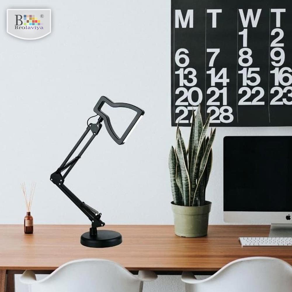 BROLAVIYA® Heavy Base Tabletop LED Desk Lamp Light with Metal Arm Table Lamp Stand, 3 Ligh - Image 4