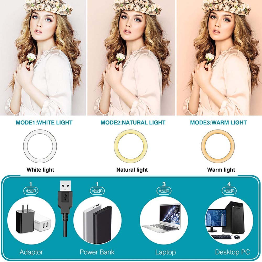 BROLAVIYA® Overhead Video Mobile Stand with 10 Inch Ring Light, Metal Arm, 1/4" Ball Head  - Image 7