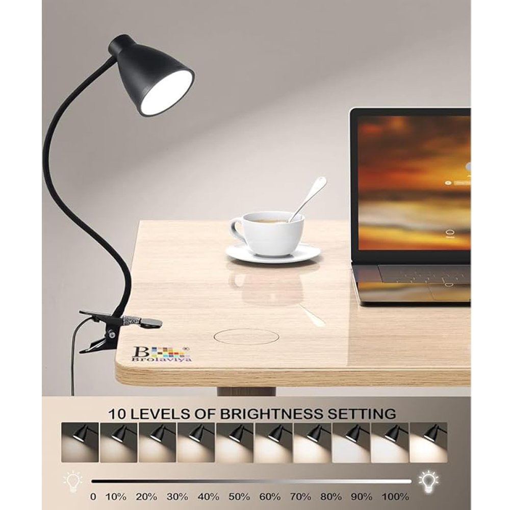 BROLAVIYA® 10W LED Reading Desk Light Lamp with USB Powered, 38 LEDs, Gooseneck Clip Metal - Image 5