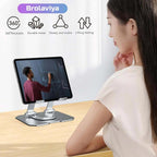 (Renewed) BROLAVIYA® Desktop 360 Rotating Base, Metal Stand Holder, Foldable, Compatible w - Image 5