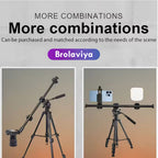 BROLAVIYA® Four-Head Crossbar Camera Support Frame, 63cm Horizontal Rod Extension Pole, 1/4 Screw Mount, 5KG Bearing Capacity, Vertical Shooting Tripod Adapter for DSLR, Mobile Phone, Live Broadcast