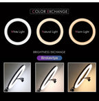 (Renewed) BROLAVIYA® 6 Inch LED Ring Light, 3 Level Brightness Dimmable with Flexible Wire, 360 Knob and Mobile Bracket