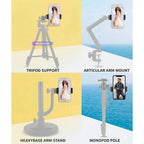 BROLAVIYA® 2 Pack Mobile Phone Holder Mount with 1/4″ Screw, Adjustable 55–85mm Smartphone Clamp, Tripod & Stand Compatible, Universal Phone Holder for Video Recording, Live Streaming & Photography