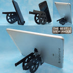 BROLAVIYA® Metal Body Cannon Shape Stand, Cradle, Holder, Stand For Office Desk, Fits for Smartphones Mobile / Tablets 4 - 9.7 Inch Black (2 Pack)