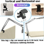BROLAVIYA® Overhead Video Mobile Stand, New Crystal 3D LED 10 Inch RGB Ring Light, 2 Way Base Clamp, 1/4" Ball Head for Camera, Webcams with Mobile Bracket