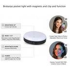 BROLAVIYA® Magnetic RGB Video Rechargeable Light Pocket LED Fill Light 2500K-7000K Dimmable, RGB Lighting Effects for Travel, Photography, Computer Tablet Mobile Phone DSLR Camera