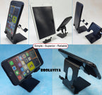 BROLAVIYA® Metal Body Mobile Stand, Cradle, Holder, Stand For Office Desk, Fits for Smartphones / Tablets 4 - 9.7 Inch Black (2 Pack)