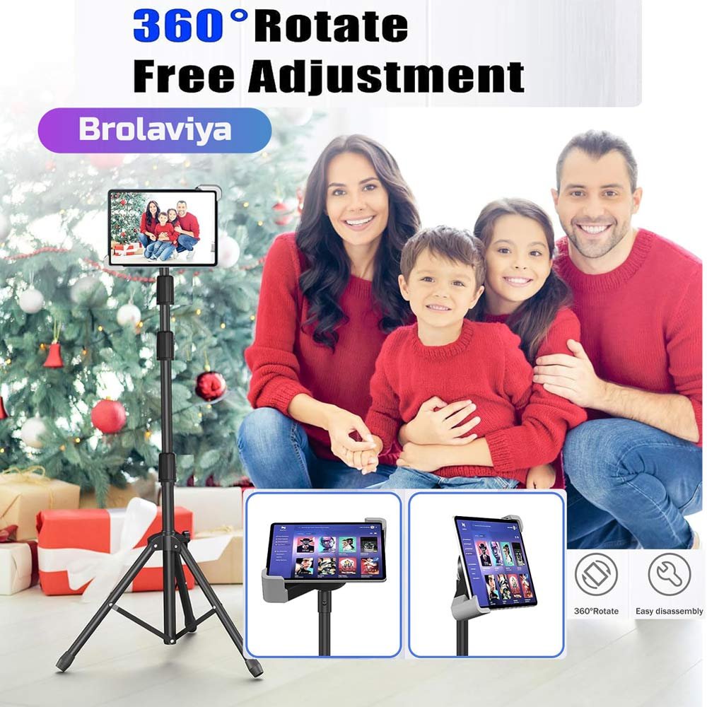 BROLAVIYA® Tablet Tripod Floor Stand for Home, Office, Stage for All 9.5~14.5 Diagonal inc - Image 4