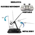 BROLAVIYA® Desktop 360 Rotating Base, Metal Stand Holder, Foldable, Compatible with iPad, Tablet, Mobile, E-Reader 4-13 Inch, D4, Black