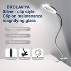 BROLAVIYA® Overhead 5X Magnifying Glass with 12cm LED Light, 3 Color Modes Dimmable, Flexi - Image 6