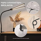 BROLAVIYA® Overhead LED 2 Head Dimmable Desk Lamp Light with Multi-Angle Rotation, 3 Light - Image 6