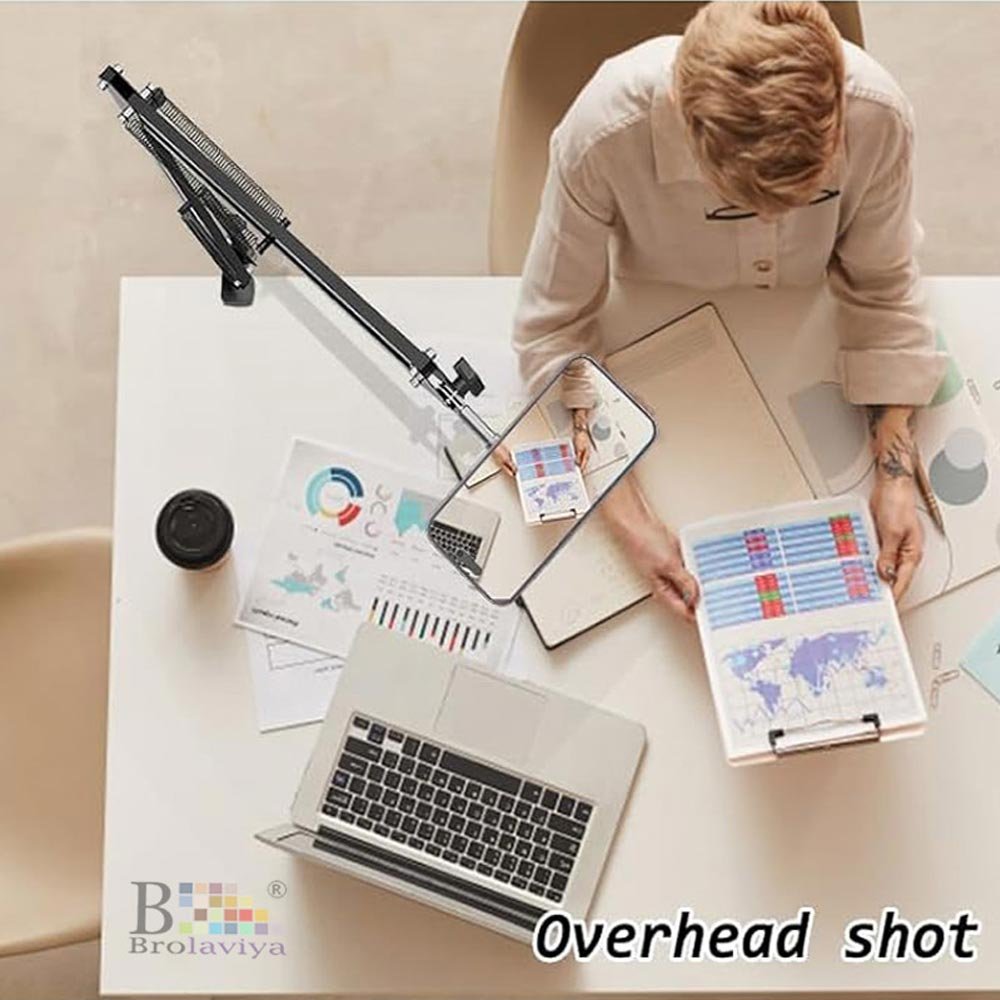 BROLAVIYA® Ovehead Magnetic Phone Holder with Adjustable Clamp Arm | Hands-Free Bed, Desk  - Image 5
