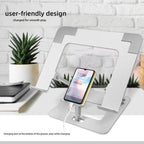 BROLAVIYA® Dual Laptop and Mobile Stand, Foldable Aluminum Riser with Heat-Vent, Portable  - Image 6