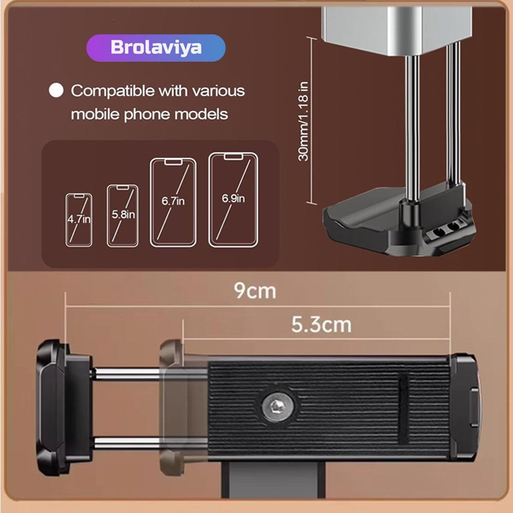 BROLAVIYA® Aluminum Alloy Mobile Phone Stand, Adjustable Travel Phone Mounts For Desk, Car - Image 7