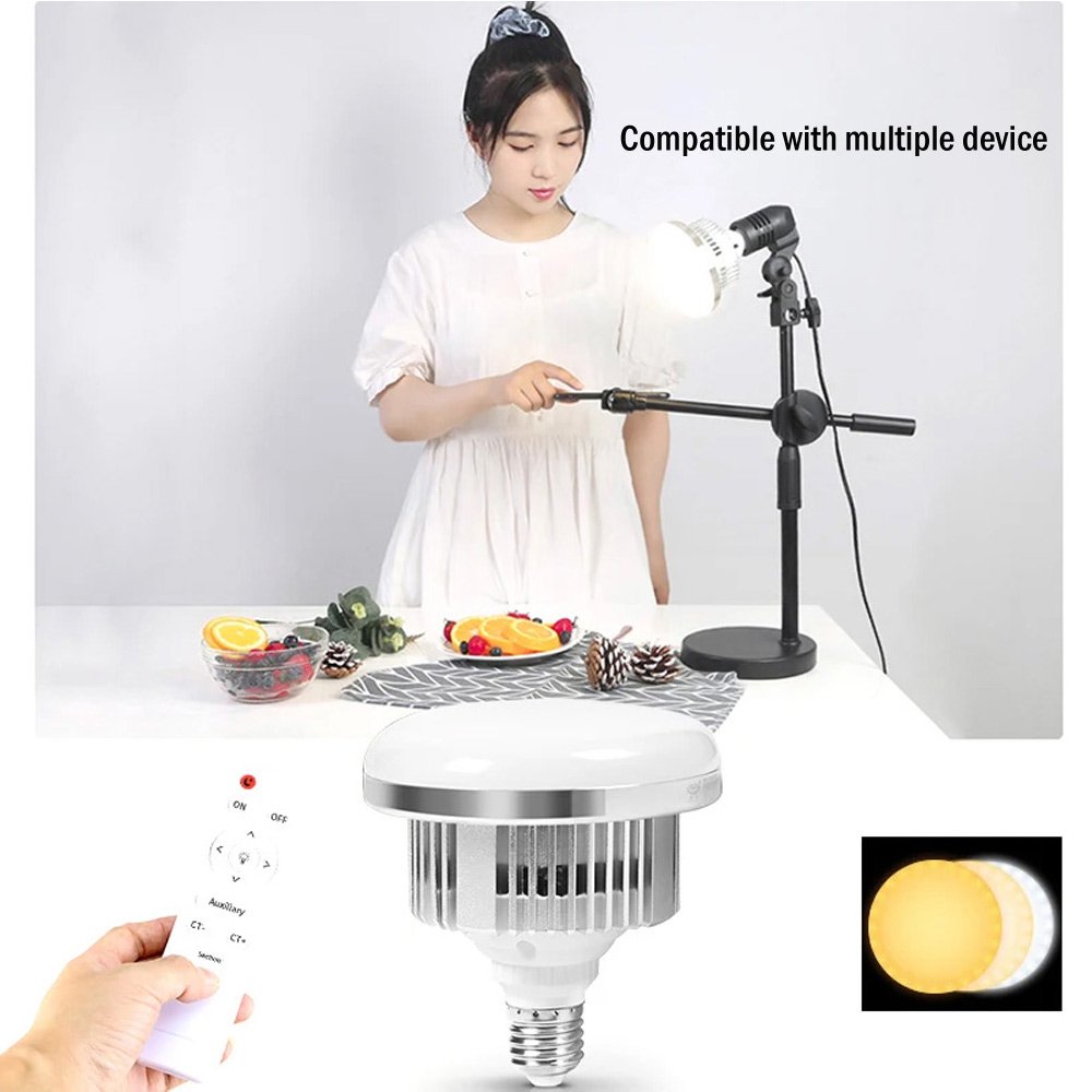 BROLAVIYA® 60W LED Photography Light Bulb with E27 Mount, Remote Control, Bi-Color 3000K-6 - Image 5