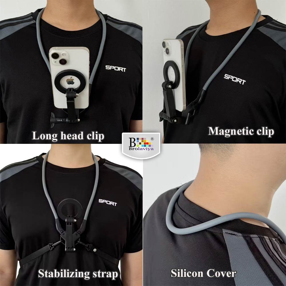 BROLAVIYA® Premium Magnetic Neck Phone Holder, Adjustable & Flexible Gooseneck Mount for H - Image 6