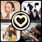 BROLAVIYA® Heart-Shaped LED 26cm Ring Light Dimmable Cold Warm Makeup Photography Video Li - Image 3