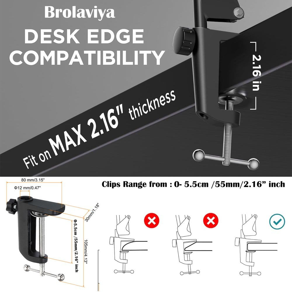 BROLAVIYA® Upgraded No Shadow Overhead Video Mobile Stand with 10 inch Selfie Ring Light,  - Image 11