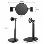 BROLAVIYA® 2-in-1 Magnetic & Clip Phone Stand for Desk, Adjustable Height Mobile Holder, MagSafe-Compatible Mount with Phone Clamp, 360° Rotation for Live Streaming, Recording, Video Calls & Cooking