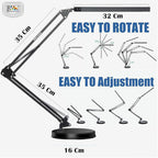 BROLAVIYA® Heavy Base LED Desk Lamp Light with Metal Arm Table Lamp Stand, 3 Lighting Modes, 360 Degree Spin for Home, Office, Desktop, Bedroom, Reading etc