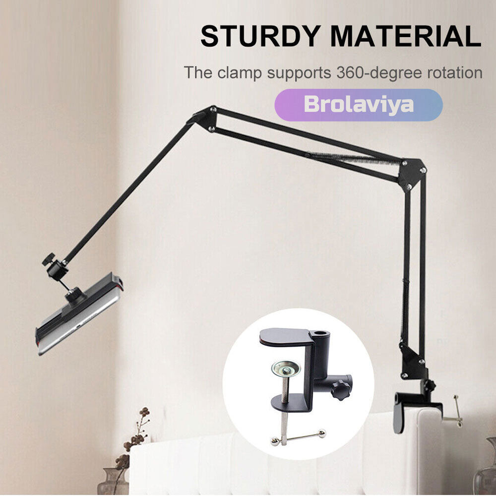 BROLAVIYA® Large Desk Base Clamp Mount for Microphone Boom Scissor Arm, Table C Clip for Articulating Arm Stand Or Mic Stand Fits Up to 2.36 Inch 6 CM Thickness