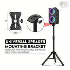 BROLAVIYA® Heavy-Duty Adjustable Floor Projector and Speaker Stand with Portable Folding Design, Heavy-Duty Black Base & Non-Slip Feet for Theater, PA Systems, Live Events, Studios