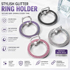 BROLAVIYA® Magnetic Phone Ring Holder Grip, Ultra Slim Metal Finger Ring Stand with 360° Rotation, Strong Magnet, Kickstand for iPhone 16/15/14/13/12 Series & Magnetic Compatible Cases, Silver