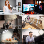 BROLAVIYA® Overhead Video Mobile Stand, Crystal 3D LED 10 Inch RGB Ring Light, 2 Way Base Clamp, 1/4" Ball Head For Camera, Webcams, with Flexible Clip Arm