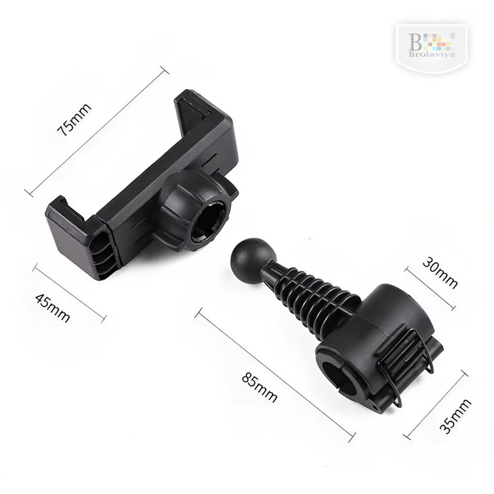 BROLAVIYA® 360° Adjustable Mobile Holder for Pipe & Rod Mount, Flexible Gooseneck Phone Clip Bracket, Universal Smartphone Holder for Camera, Tripod, Ring Light, Boom Arm, Black, 1 Piece