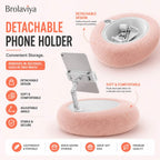 BROLAVIYA® Phone & Tablet Pillow Stand, Adjustable 360° Rotating Holder for 4–12.9 Inch Devices, Detachable Foldable Arm, Soft Lap Desk Cushion with Snack Tray, for Bed, Sofa, Desk & Travel