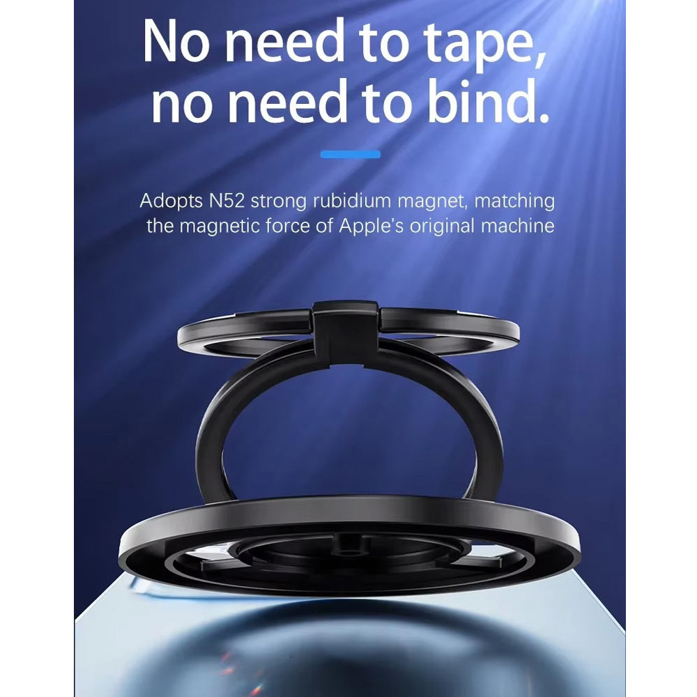 BROLAVIYA® Magnetic Phone Ring Holder for MagSafe, 360° Rotation Dual-Hinge Finger Grip Stand, Kickstand Compatible with iPhone 16 17 Pro Max
