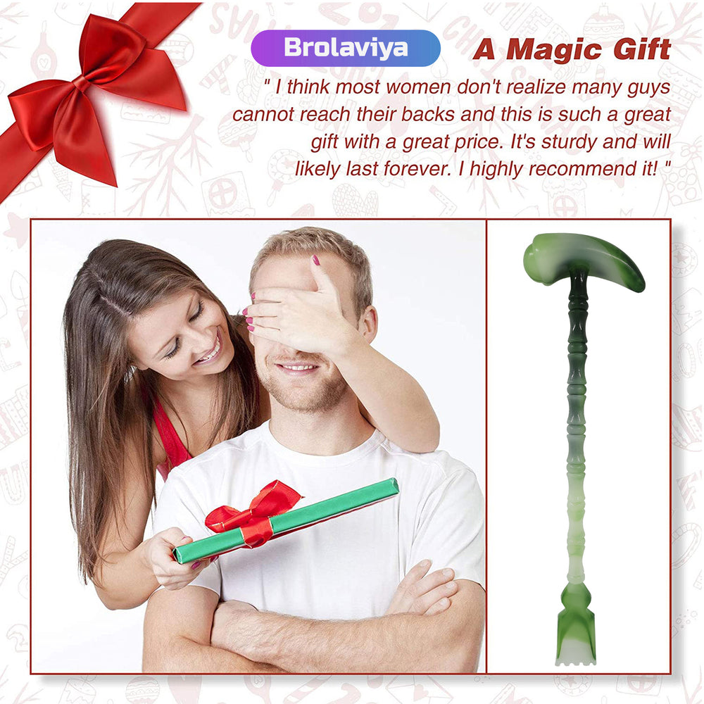 BROLAVIYA® 2 in 1 Hammer Horn Shape Manually Massage Stick, Knock Base Massager with Back Scratcher For Troublesome Itchy Spots and Relief ( 2 Pack )