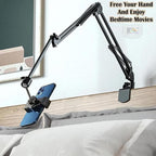 BROLAVIYA® No Shadow Overhead Video Mobile Stand with Extra Long Metal Arm, 10 inch Selfie Ring Light, 2 Way Base Clamp 1/4" Adaptor for Camera, GoPro and Mobile Bracket for Desktop, Bedroom, Office
