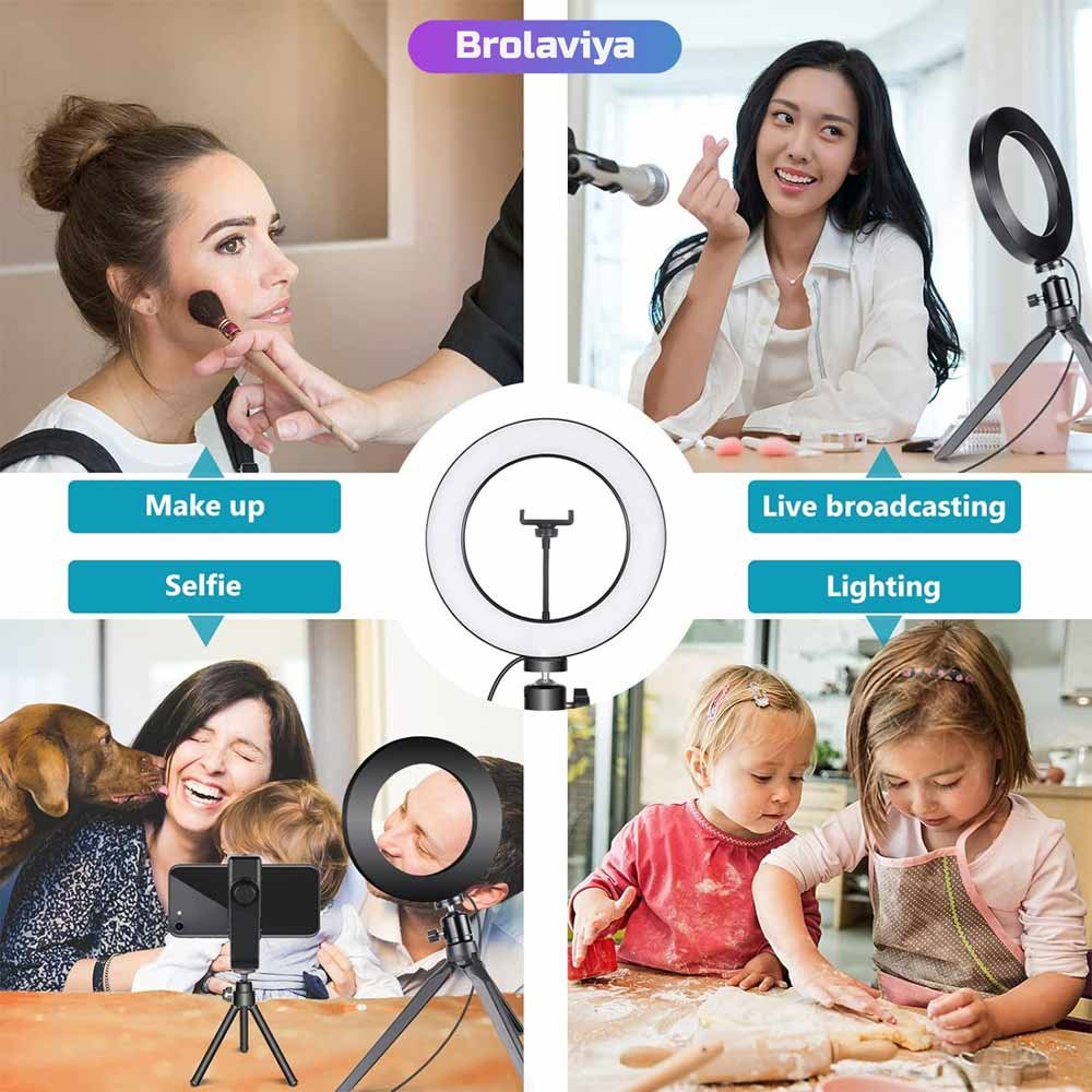 (Renewed) BROLAVIYA® 6 Inch LED Ring Light, 3 Level Brightness Dimmable with Flexible Wire - Image 7