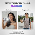 BROLAVIYA® Magnetic RGB Video Rechargeable Light Pocket LED Fill Light 2500K-7000K Dimmable, RGB Lighting Effects for Travel, Photography, Computer Tablet Mobile Phone DSLR Camera