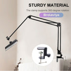 (Renewed) BROLAVIYA® Large Desk Base Clamp Mount for Microphone Boom Scissor Arm, Table C Clip for Articulating Arm Stand Or Mic Stand Fits Up to 2.36 Inch 6 CM Thickness
