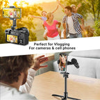 BROLAVIYA® Mobile Tripod Mount with 1/4" Screw Thread, 360° Rotate 180° Tilt Phone Holder with Cold Shoe, Versatile Mount Adapter for iPhone, Tripod, Selfie Stick, Camera Stand