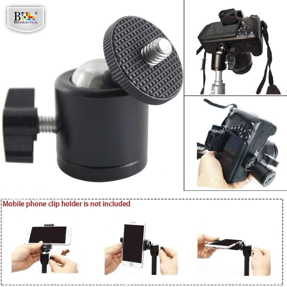 BROLAVIYA® 2 Pack 360 Degree Aluminum Alloy Rotating Swivel Tripod Ball Head with 1/4" Scr - Image 4