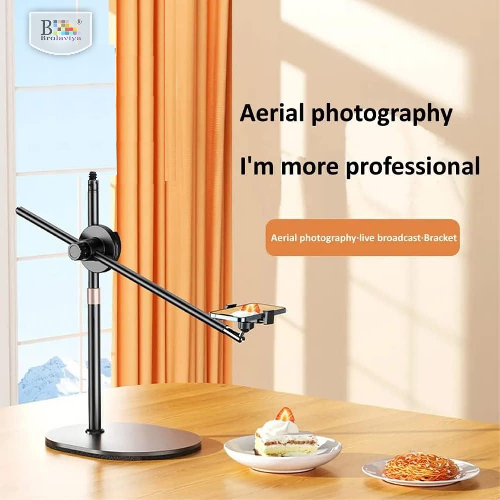 BROLAVIYA® Overhead Video Floor Stand, Premium Metal Body, 1/4" Head For Webcam, Gopro, 36 - Image 5
