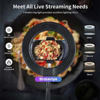 BROLAVIYA® Overhead Video Mobile Stand with 10 Inch Ring Light, Metal Arm, 1/4" Ball Head  - Image 8