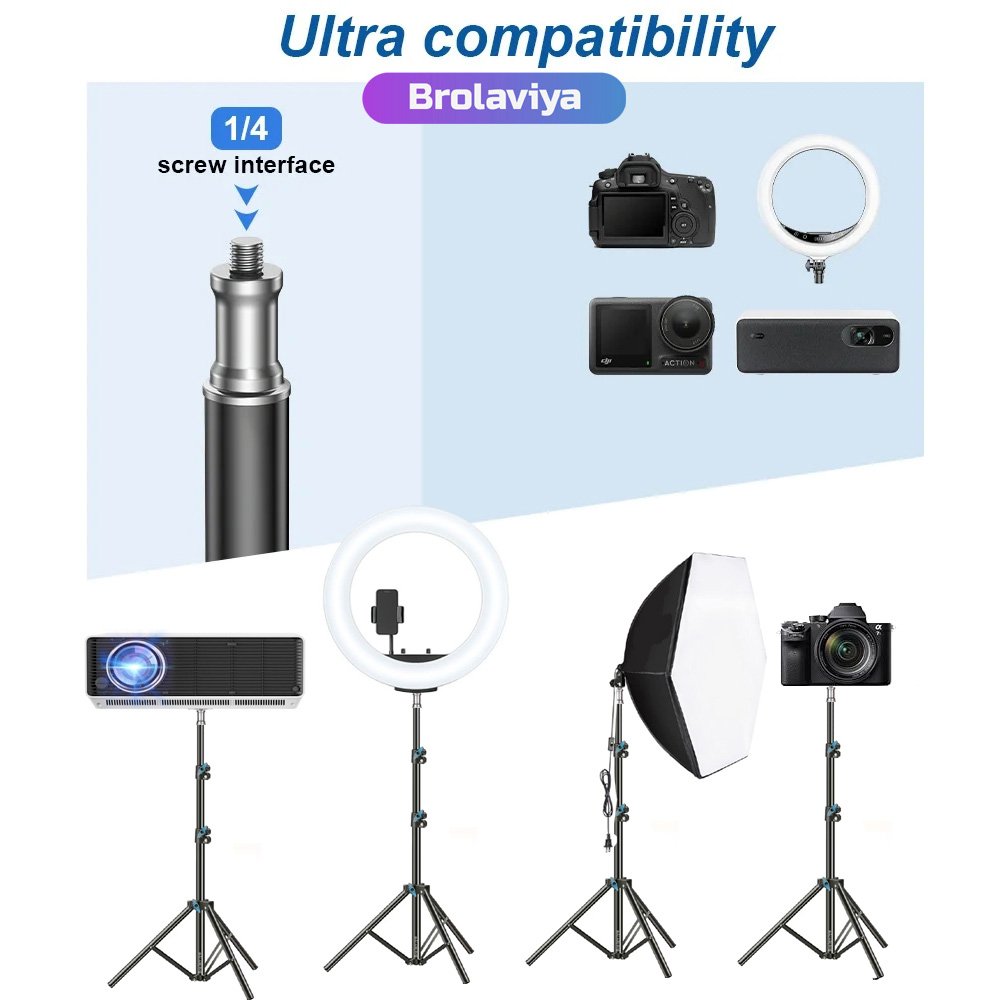 BROLAVIYA® 360 Degree Tripod with Middle Telescopic Crossbar Long arm Stick, 190cm top Hei - Image 7