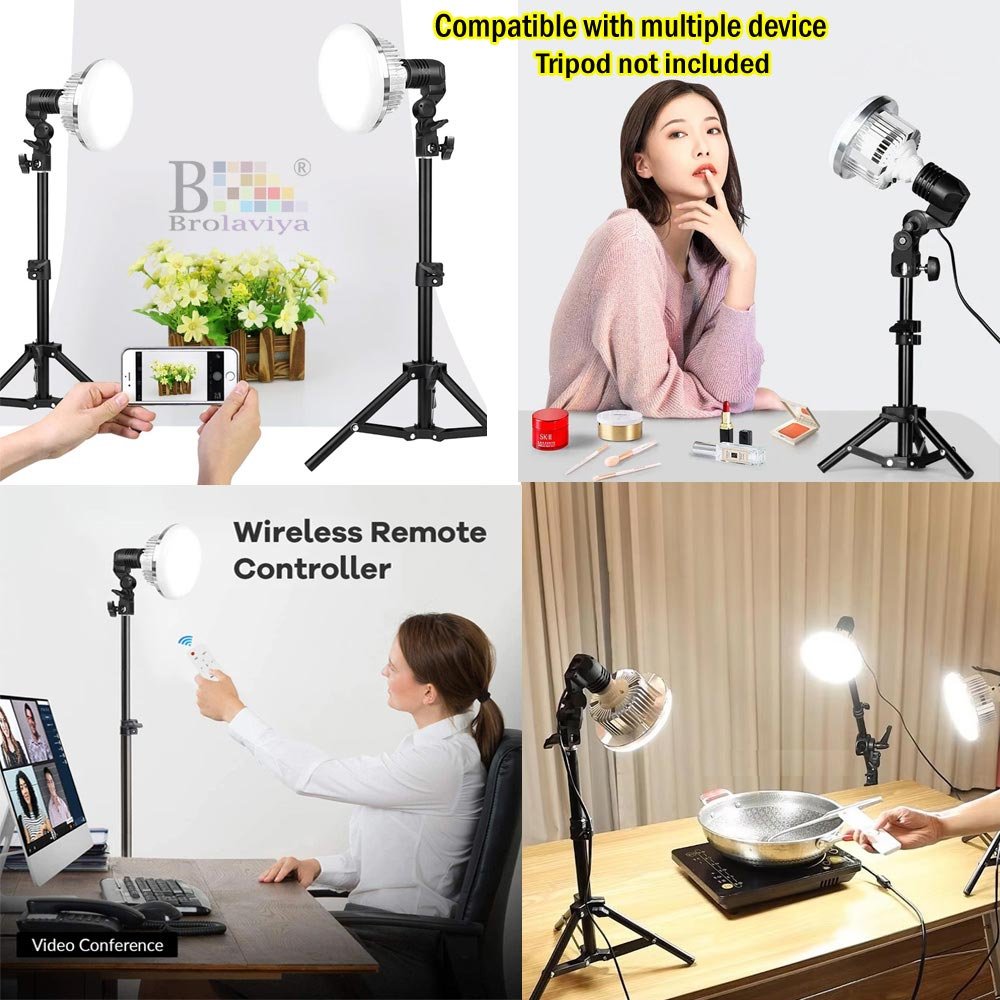 BROLAVIYA® 60W LED Photography Light Bulb with E27 Mount, Remote Control, Bi-Color 3000K-6 - Image 4