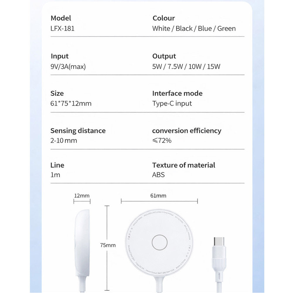 BROLAVIYA® 15W Wireless Charger with Pop-Up Stand for iPhone 17/16/15/13/12/11 Series, Qi-Certified, Type C Cable, White